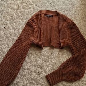Brown Short Cardigan